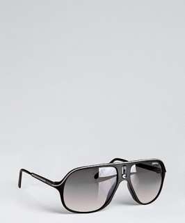Carrera black matte plastic Safari aviator sunglasses