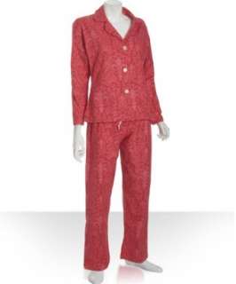 BedHead red fleur de lis flannel pajama set  