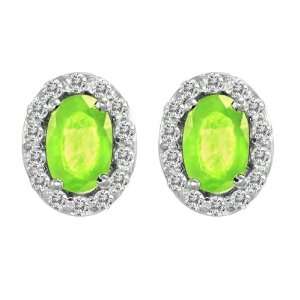   & Oval Peridot Earrings (1 cttw, H I, SI): Ryan Jonathan: Jewelry