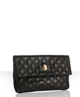 Marc Jacobs black quilted leather Eugenie large clutch   up 