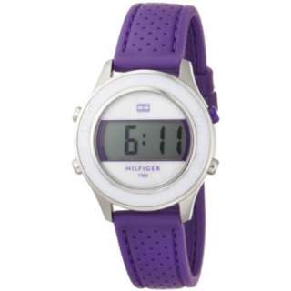 Tommy Hilfiger Womens 1781024 Digital Stainless Steel and Purple 