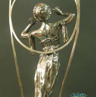 Art Nouveau Argentor Silver Figural Clock Austria c1900  
