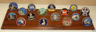 Walnut 35 Military Challenge Coin Display USN USMC USAF  