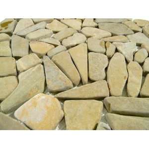   Tan Beige Flat Stone Tile Pebbles Outdoor Landscape