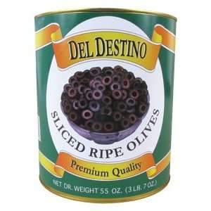 Del Destino Sliced Black Olives 6   #10 Cans / CS  Grocery 