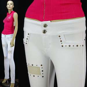 Brazilian Style Moleton Jeans Butt Lifter Mesh Pants Low Rise Skinny 