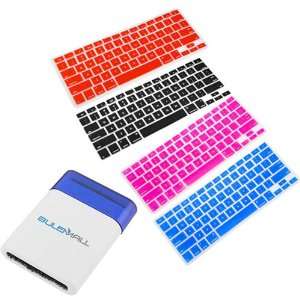 Pink) Keyboard Silicone Cover Skin + Mini Keyboard Brush for Macbook 