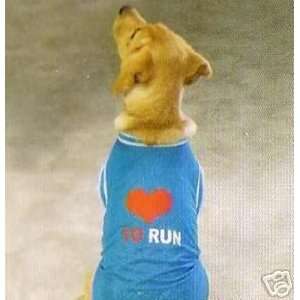  BLUE  Love To Run Dog Jersey Tee Shirt XLARGE: Kitchen 