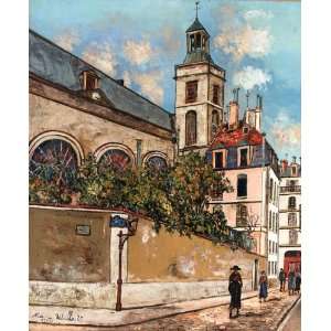 Hand Made Oil Reproduction   Maurice Utrillo   32 x 40 inches   Church 
