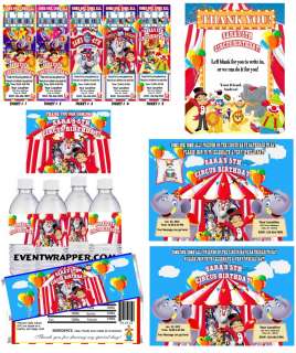 Circus Birthday Party Supplies on Circus Carnival Birthday Party Ticket Invitations Vip Passes And