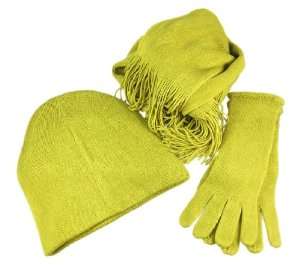    Super Soft Sage Green Winter Scarf, Hat, Gloves Set Clothing