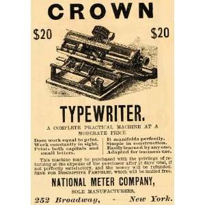   Typewriter National Meter Co.   Original Print Ad
