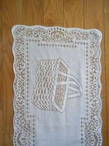 LACE WHITE TABLE RUNNER PICNIC BASKET 35 X 14 WTRB99  