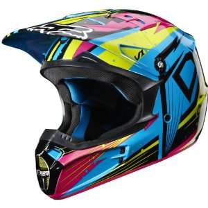 Fox Racing Undertow Youth V1 MX Motorcycle Helmet   Green/Blue / Small