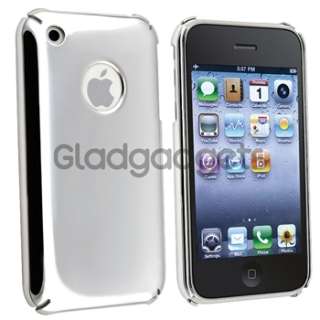 Chrome Silver Case Cover+Privacy Filter for iPhone 3 G 3GS OS New 