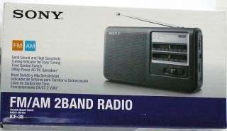 SONY ICF38 Portable AM/FM Radio,Operate with built in power cord or 4 