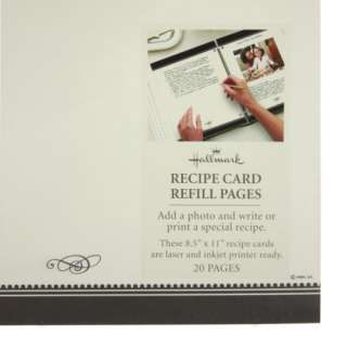 40 Hallmark Recipe Card Refill Pages 8.5x11 Printable 795902092603 
