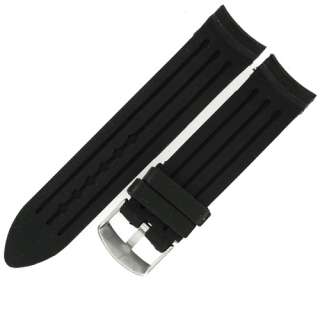 Replacement 22mm Black Rubber Watch Band For Tag Heuer Grand Carrera 