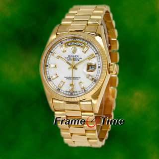 Rolex Men President 18K Baguette Diamond Day Date Watch  