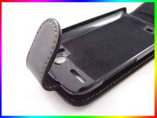 For HTC Sensation XE G18 Z715 Black Flip Hard Leather cover Case 