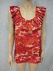 NWT Joie Saunders Abstract Print Top Red SILK M  