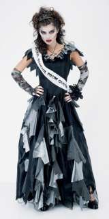 ZOMBIE PROM QUEEN ADULT WOMENS COSTUME Scary Damsel Ball Gown Royalty 