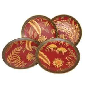  Set of 4 Hand Painted Decorative Exotic Floral 10 plates 