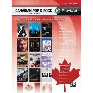 Canadian Pop & Rock Sheet Music Playlist Book Piano/Vocal/Chords 
