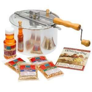 The Original Whirley Pop Stovetop Popcorn Popper Gourmet Set with FREE 