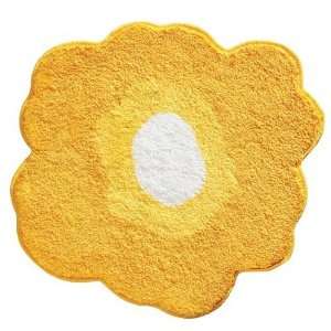 Yellow White Poppy Flower Cotton Bath Rug: Home & Kitchen