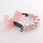 Vera Wang Breast Cancer Awareness Stretch Bracelet Pink Pearls NEW NWT 