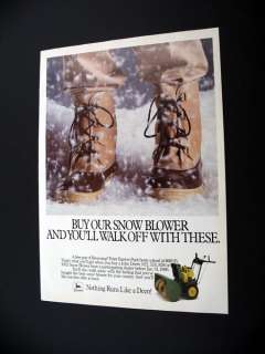 John Deere Snow Blower Browning Boots Offer 1985 Ad  