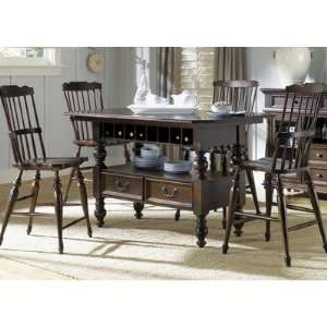  River Street Formal Dining 5 Piece Island Pub Table Set in 