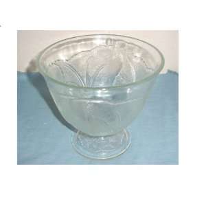  Glass Footed Punch Bowl & 11 Cups 