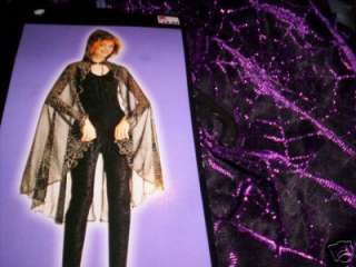 Black Sheer Gold Spiderweb Hooded Cape Costume NWT  