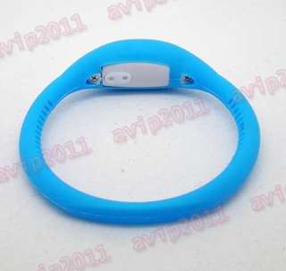 New Ion Silicone Sports Bracelet Wrist Watch Light Blue  