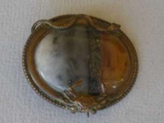 Vintage Victorian brooch pin opal snake crab 1.75 x1.5  