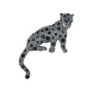   Inspired Jet Shy Leopard Cat Crystal Rhinestone Pin Brooch Jewelry