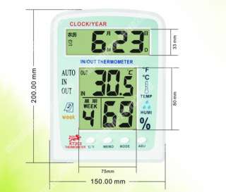 Digital In & out Temperature Humidity Meter Alarm Clock  