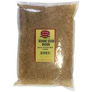 Spicy World Brown Sesame Seeds (Natural) Bulk, 5 Pounds  