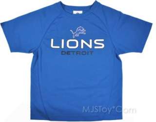 NWT NFL Team Apparel Football Lions Detroit Boy Blue Mesh Jersey Top T 