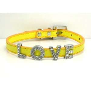  Extra Small Yellow Color Swarovski Grade Crystal Collar for Cat/dog 