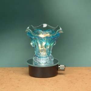   Blue Glass Electric Plug In Oil Aromatherapy burner