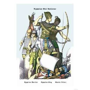 Egyptian War Uniforms: Egyptian Warrior, King and Driver Giclee Poster 