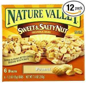 Nature Valley Sweet and Salty Nut Granola Bars, Peanut, 6 Count Boxes 