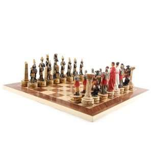  Romans Vs Egyptians Chess Set with Wooden Board 